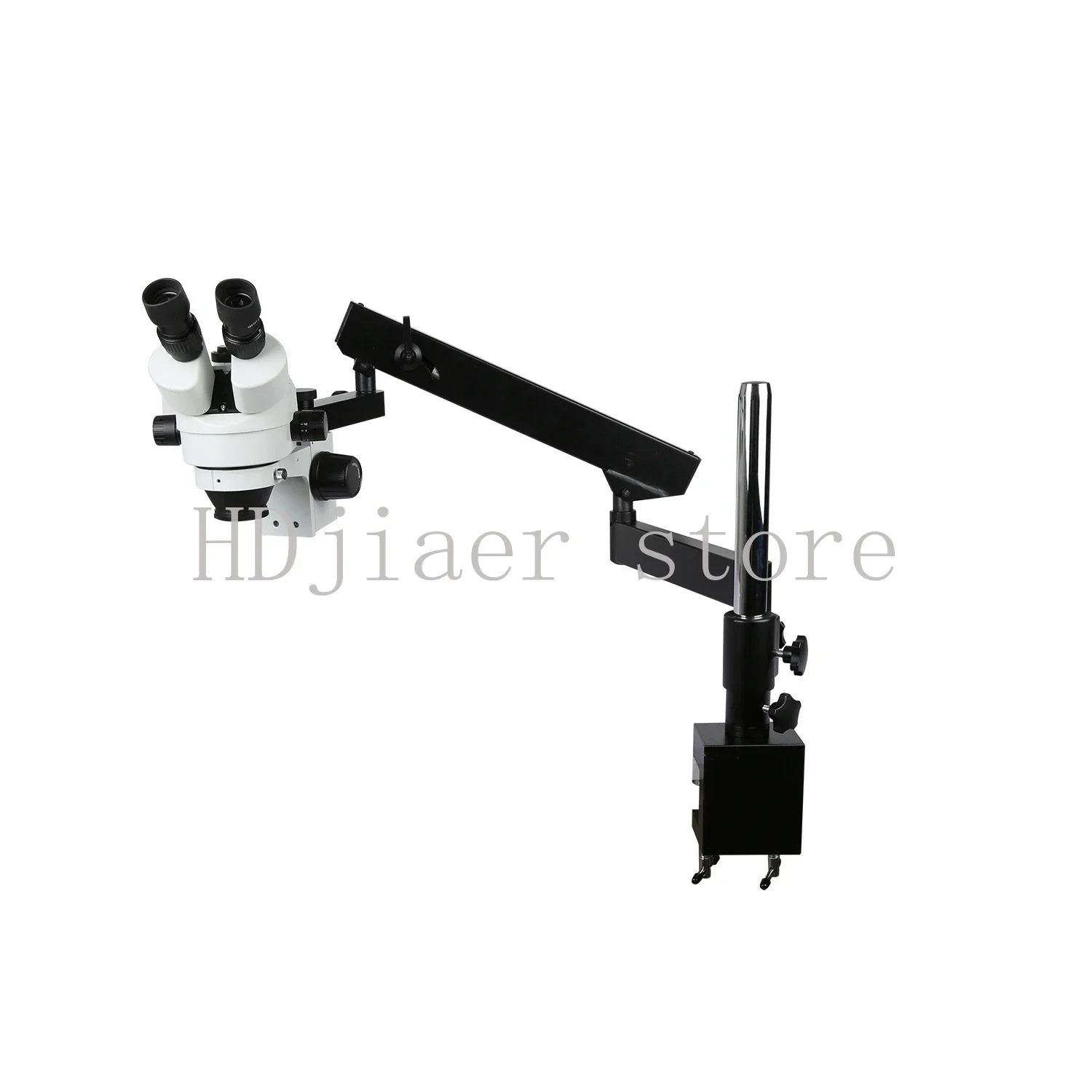 

37045A-FLB Trinocular Microscope 7x-45x Black Industrial Blue White with big table stand Continuous
