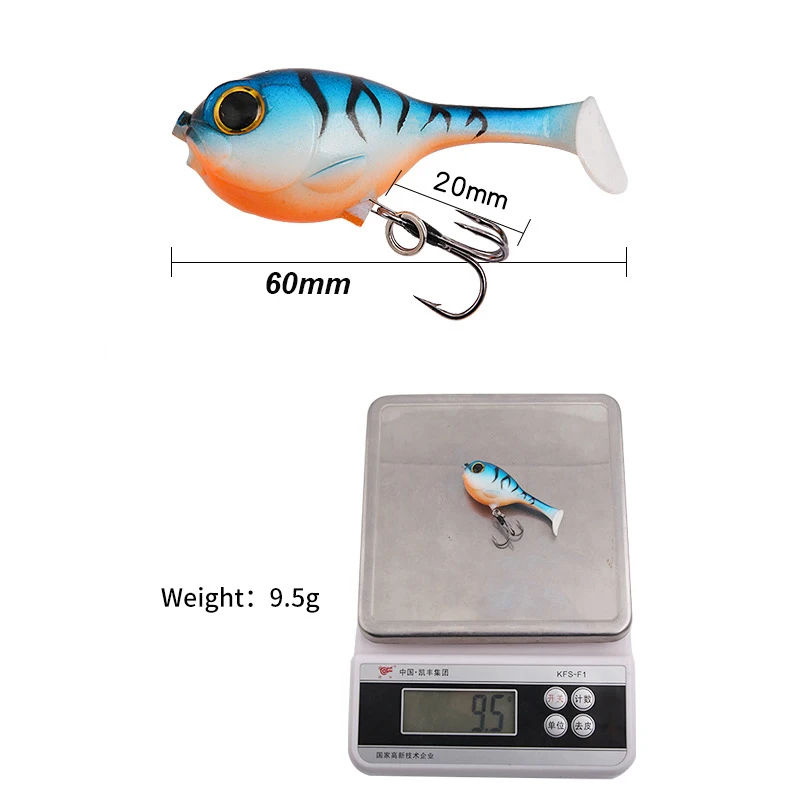 WESTBASS 1PX Big Head Soft Bait 6cm-9.5g Sinking Fishing Lure Trolling Silicone Swimbait Rubber Deraball Wobbler Jigging lurre