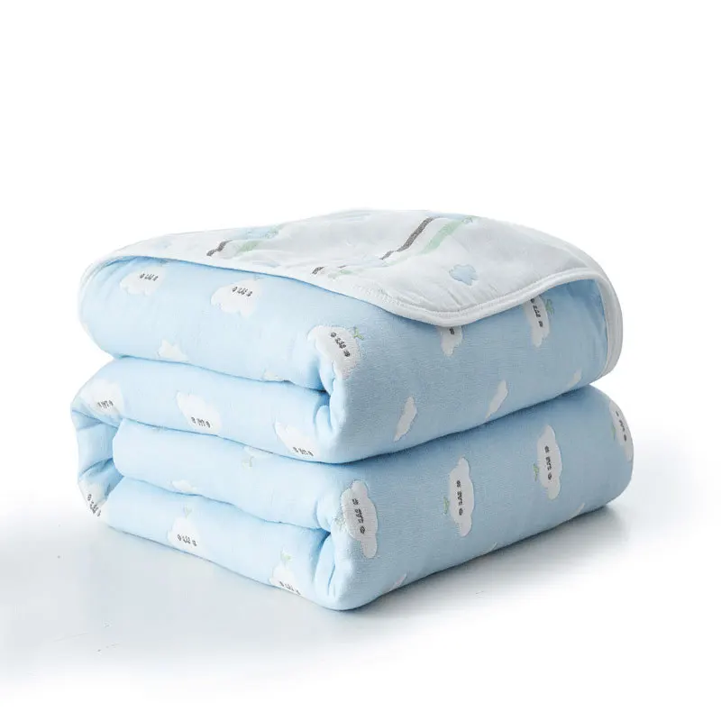 Cotton 6 Layer Gauze Towel Quilt Baby Bath Towel Single Double Gauze Air Conditioning Blanket Cotton Children's Quilt