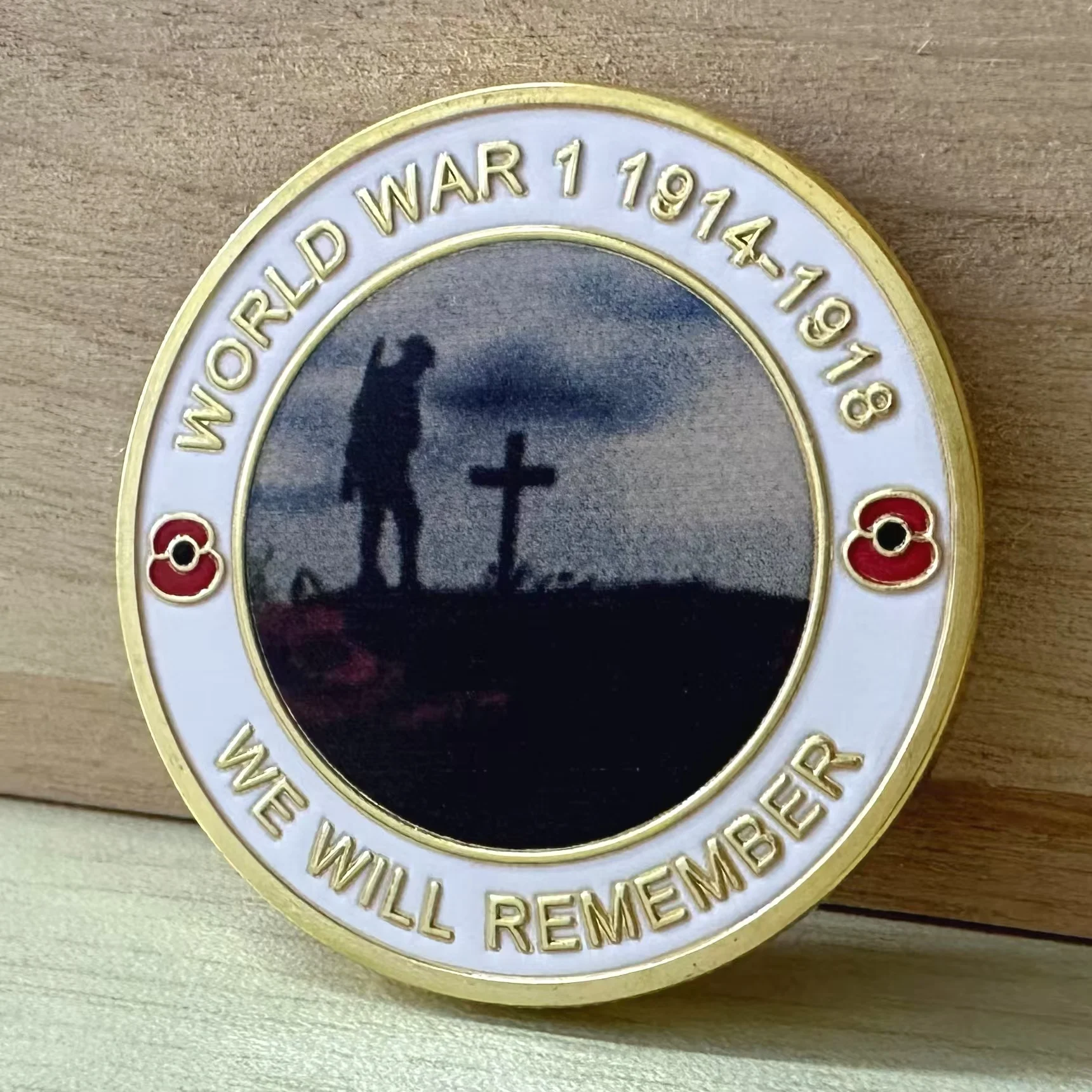 

Gold WW1 100year Anniversary Commemorative Coin We Will Remember Challenge Coin Military Collectibles Souvenir