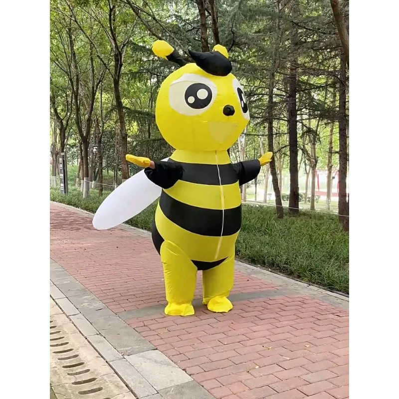 نفخ النحل زي نفخ النحل بذلة ينفخ من خلال الهواء مضحك فستان بتصميم حالم تأثيري حفلة الهالوين تأثيري