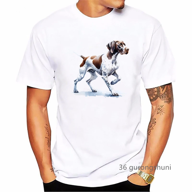 Short Haired Pointer Dog Anprinted T Shirt Men'S Clothing Summer Short Sleeve T-Shirt Homme Harajuku Kawaii Clothes Tshirt