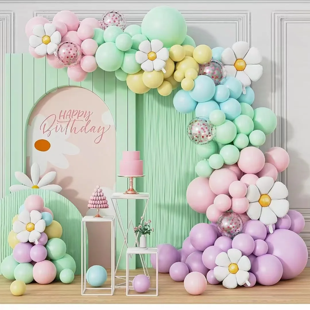 

161Pcs Daisy Balloon Wreath Arch Set Daisy Decoration Theme Wedding Birthday Party Baby Shower Arrangement