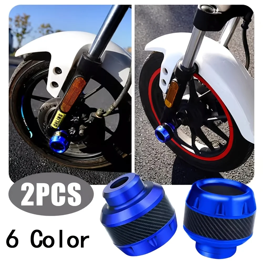 Aluminium-Motorrad-Vordergabel-Slider-Stoßdämpferabdeckung, universell für Roller, dekorative Anti-Sturz-Teile aus gebranntem Titan