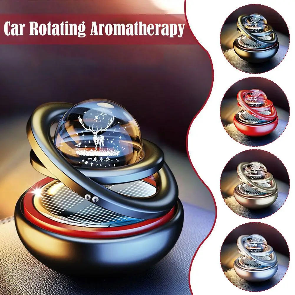 4Colors Car Air Freshener Solar Rotating Original Flavored Perfume Diffuser Creative Ornaments Car Diffuser