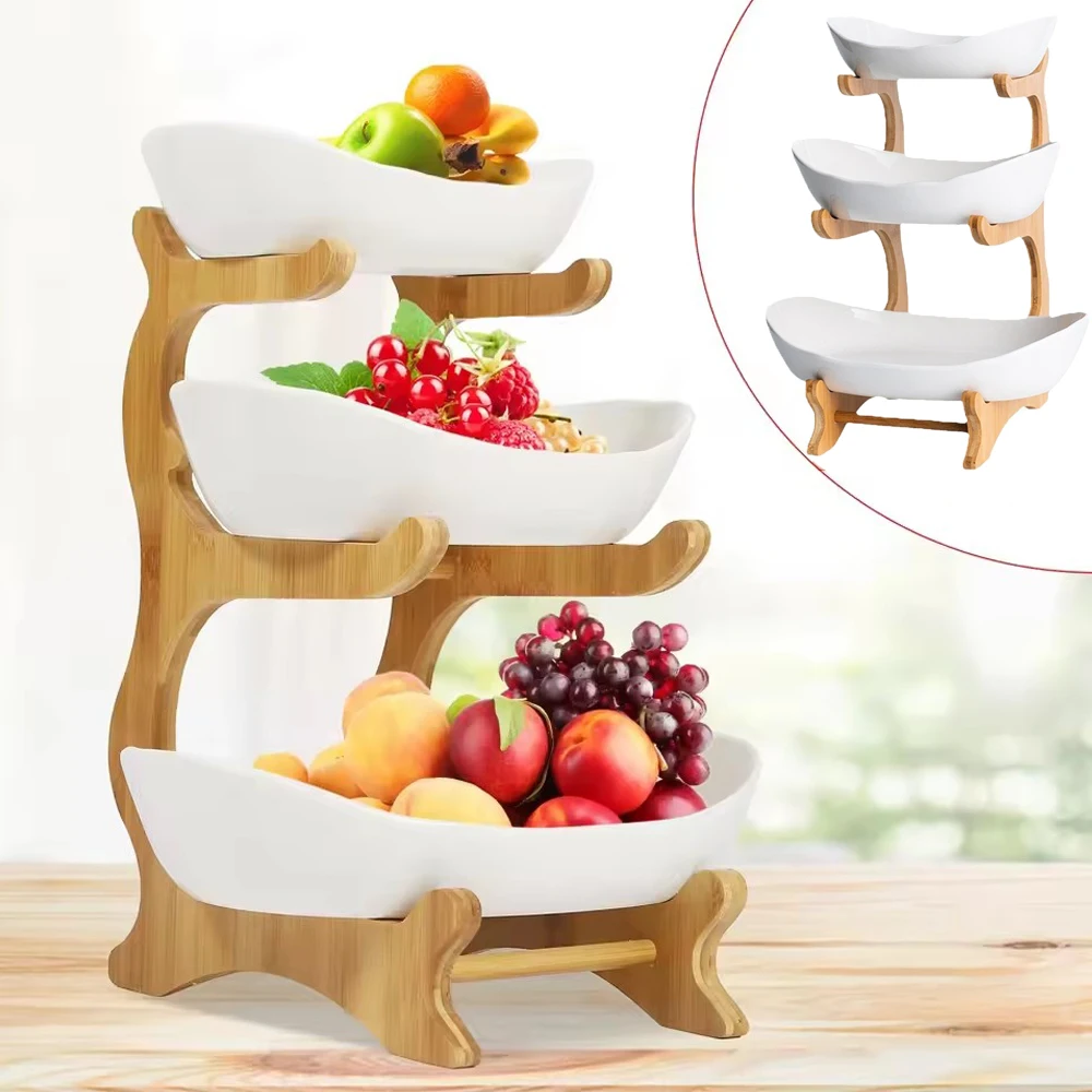 Snack Storage Candy Plate Household Dim Sum Plate Fruit Plate Fruit Tray Bamboo Shelf Dried Fruit Tray