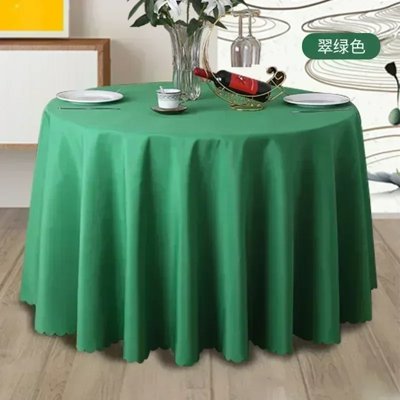 

2024 Table table cloth circular polyester tablecloth cloth round solid skyblue