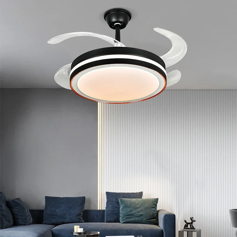 

modern simple residential 42 48 inch dimmable ventilador de teto decorative remote control acrylic led fans light ceiling lamp