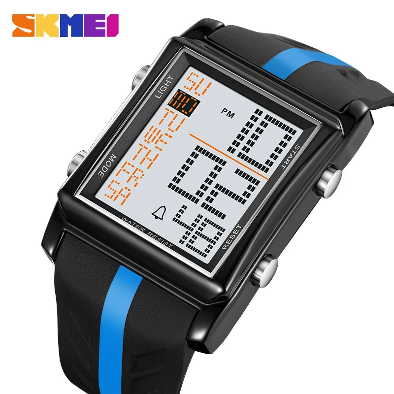 

SKMEI Splicing Design Stopwatch Chronograph Timer Alarm Clock Hour Clock Men's Electronic Watch Large Digital 2207