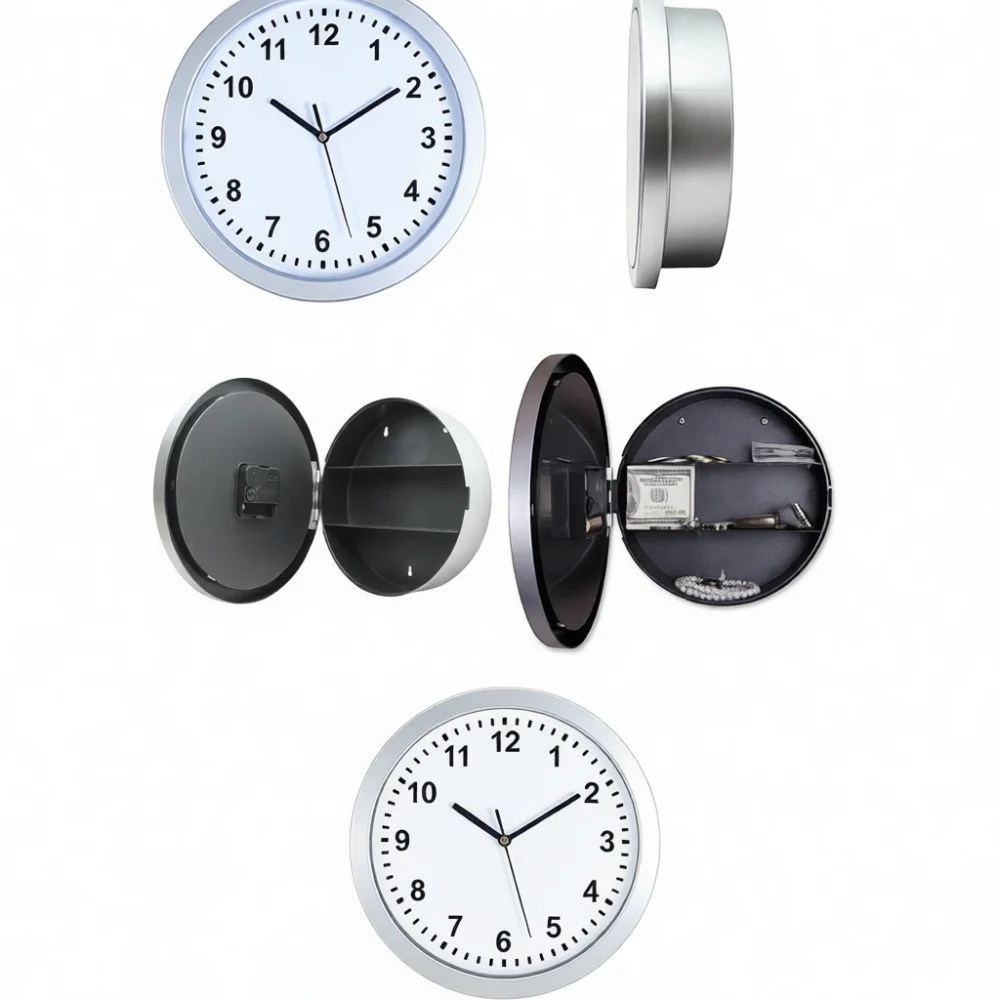 Creative Retro Wall Clock Secret Storage Box Diversion Safe Jewelry Organizer Decorative Timepiece For Home Living Room Office