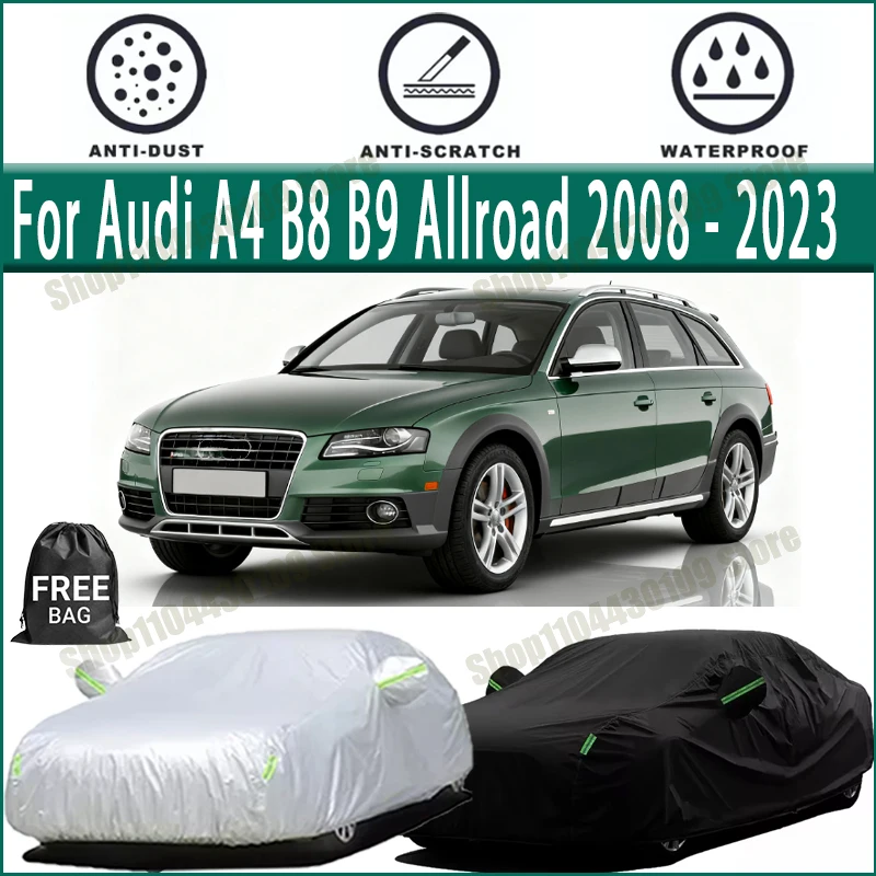 

For Audi A4 B8 B9 Allroad 2008-2023 Car Covers with Reflective Strip Anti Corrosion Sun Rain Snow Wind Protection Dustproof UV