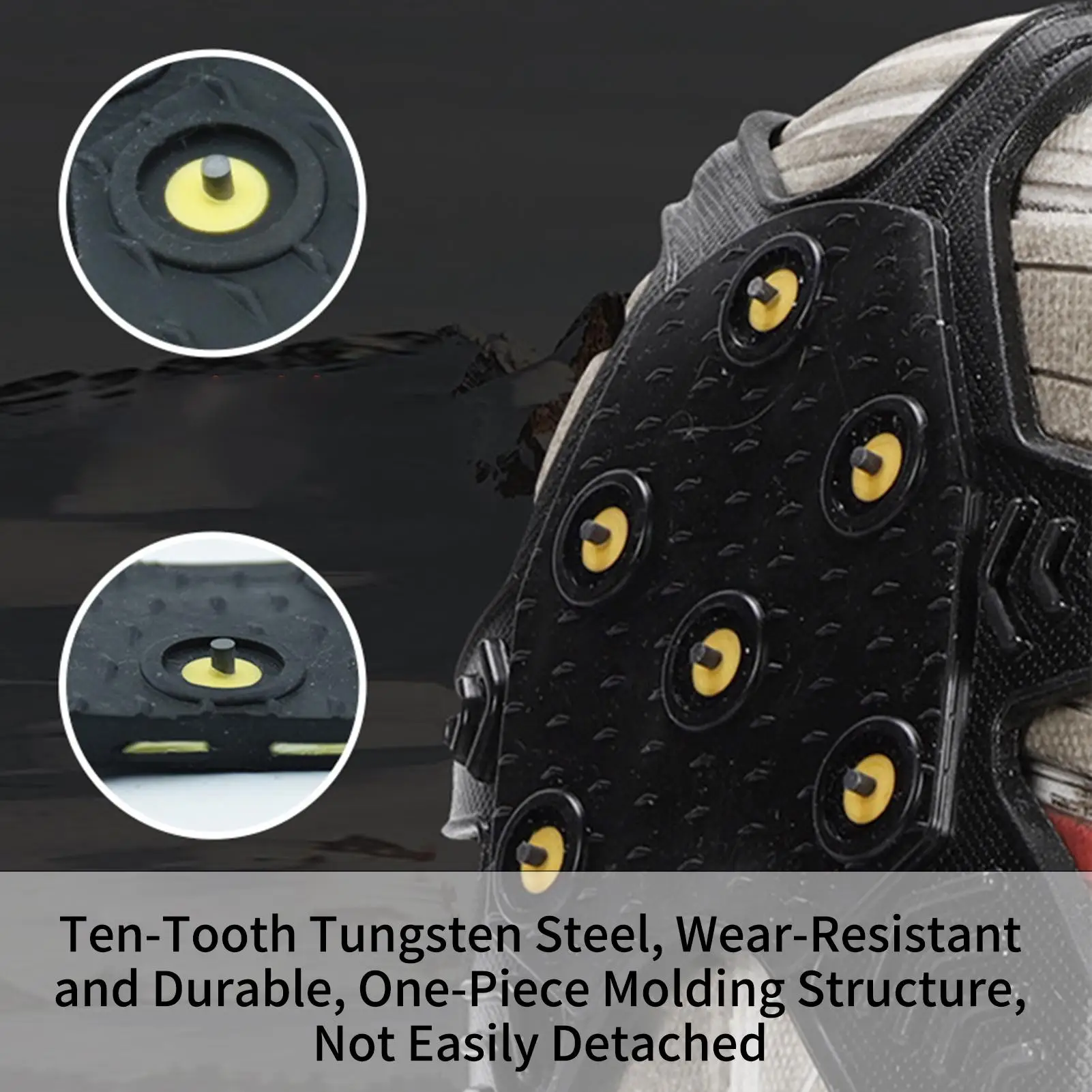 

Ледяные бутсы для обуви Тяговые бутсы Нескользящие ручки для зимней обуви Сапоги Шипы Кошки для женщин Мужчины Пеший туризм Рыбалка Зимний покровитель