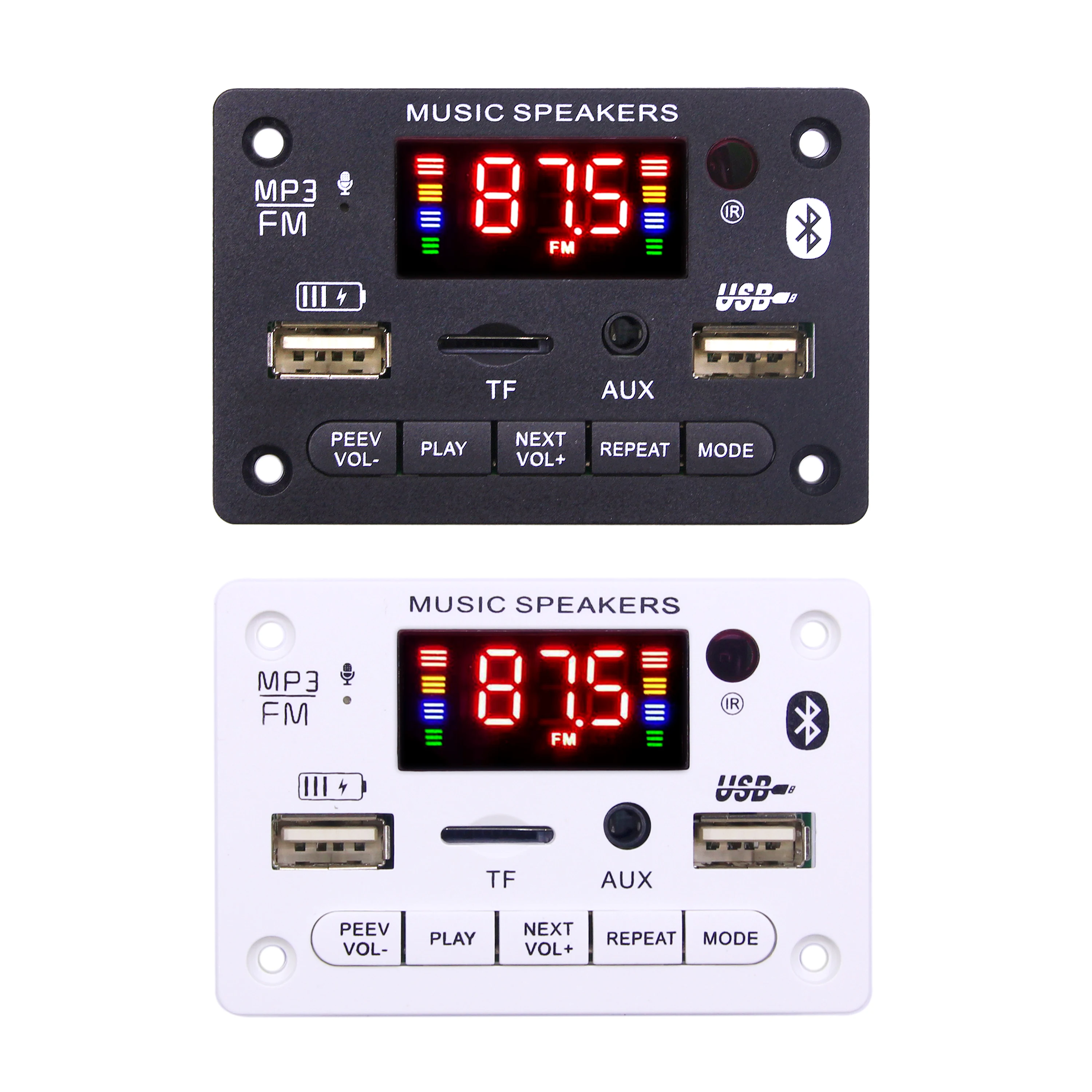 Bluetooth 5.0 DC 12V MP3 Decoder Board Wireless Car MP3 Player USB Handsfree Microphone Recording TF FM Radio Power Off Memory