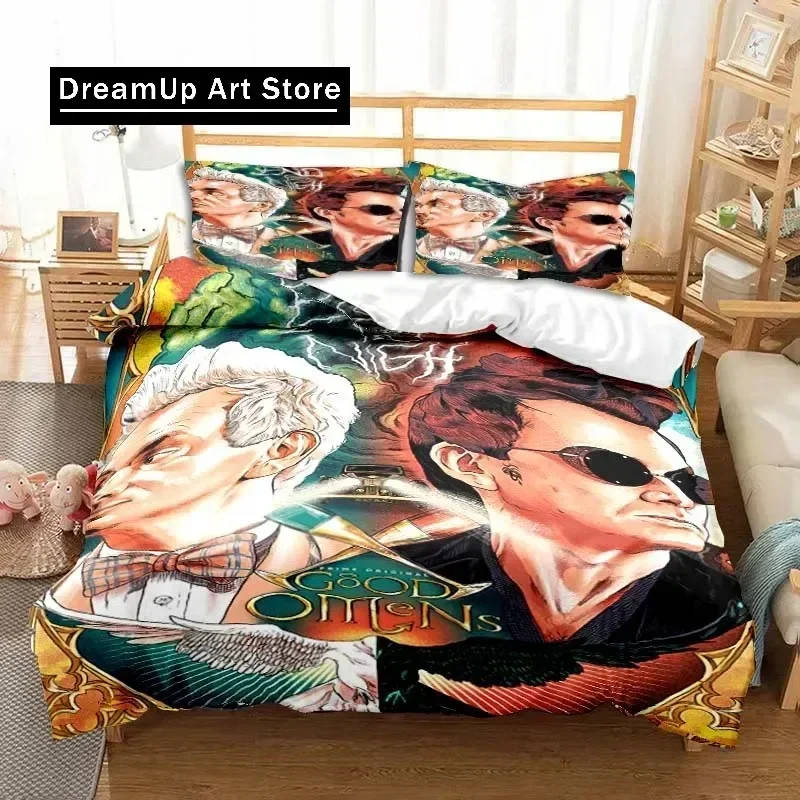 Good Omens Movie Angels Sheets Quilt Covers Bedding Dormitory Sheets Three-piece Bedding Set Three-piece Soft Warm Bedding Set