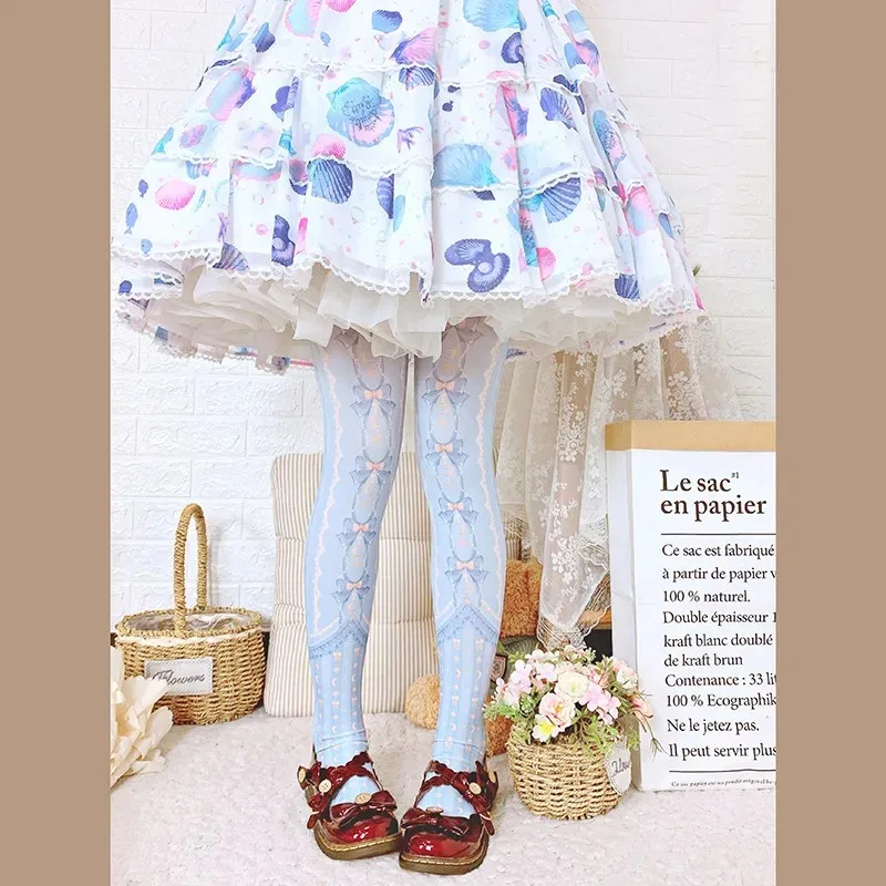 Lolita Socks Women's Summer and Autumn Print Pantyhose Lolita Sweet Japanese Socks Pantyhose Stockings Women Tights