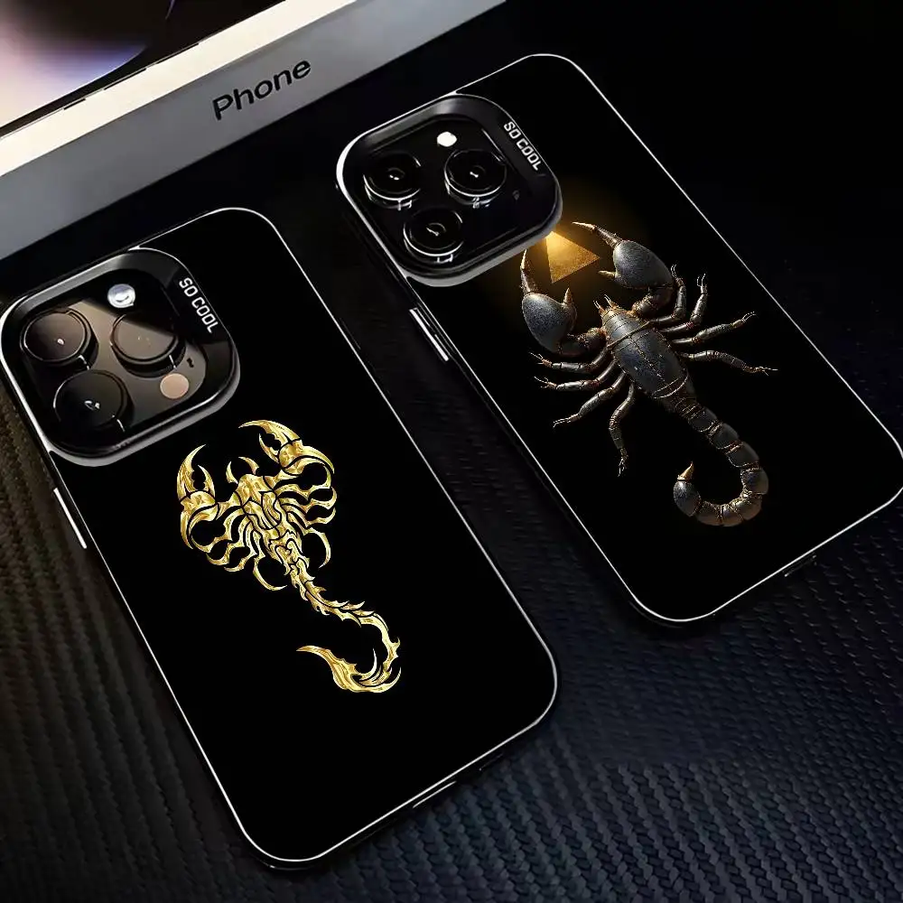 

Cool insect Scorpion Phone Case For iPhone17,16,15,14,13,12,11 Plus,Pro Max Black Matte Shockproof Cover