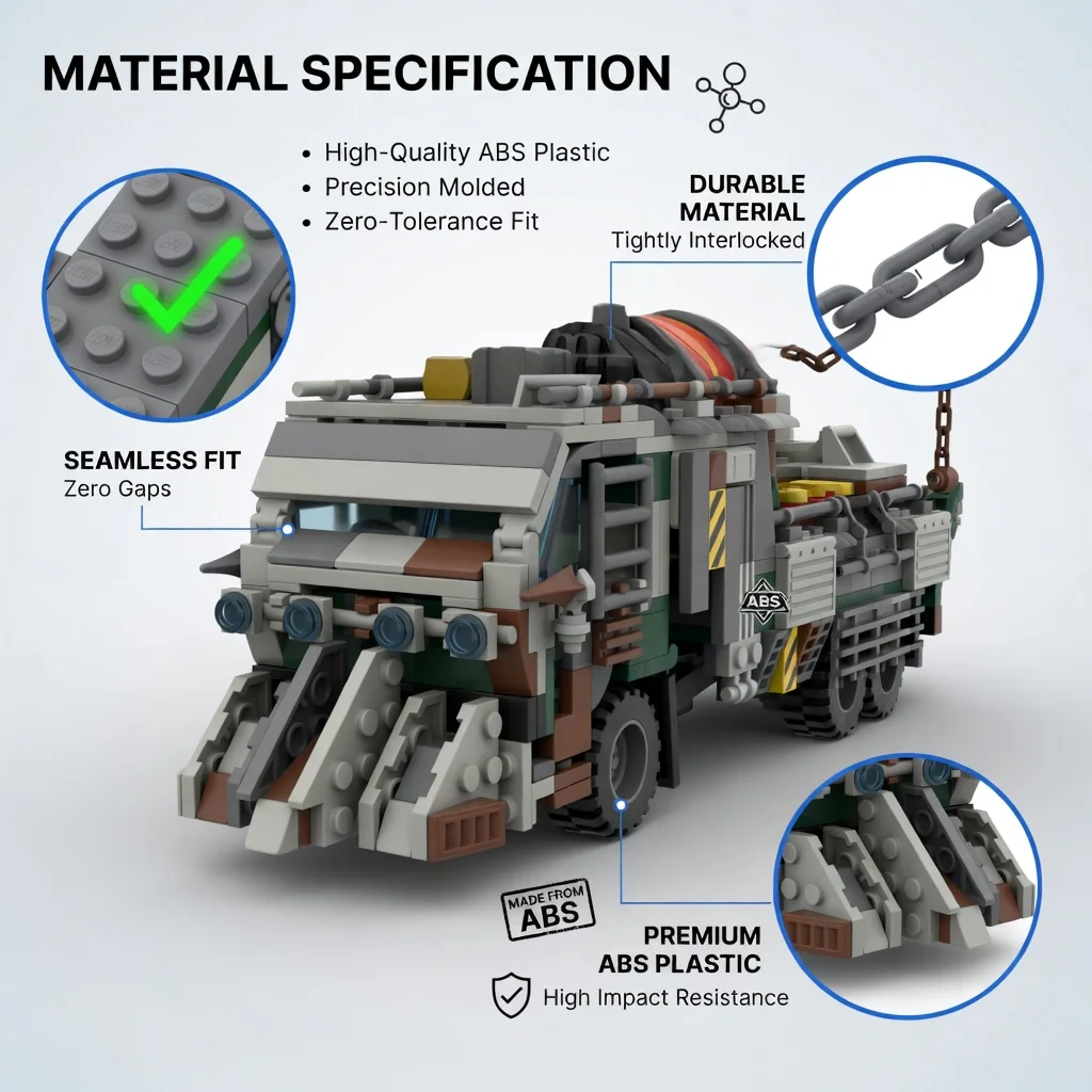 MOC Post-Apocalyptic Wasteland Truck Building Blocks Armored Transporter Vehicle Model Bricks DIY Assembly Hobbyist Gift