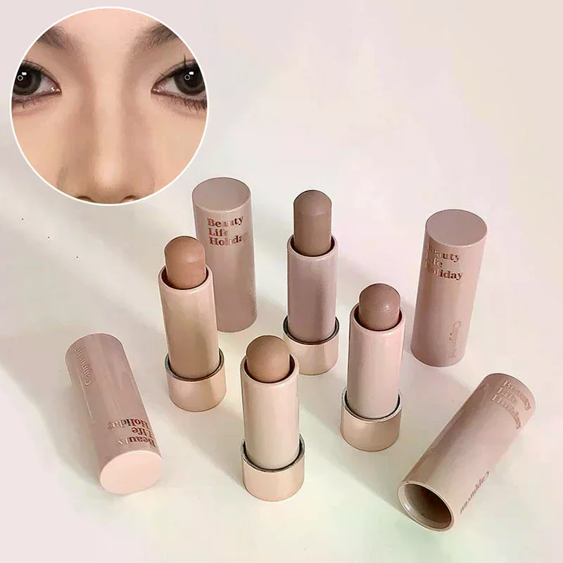 Feuchtigkeitsspendender, mattierter Concealer, Konturstift, glatt, langlebig, 3D-Nasenschatten, wasserdicht, Gesichts-Highlight, erhellt Kontur-Make-up