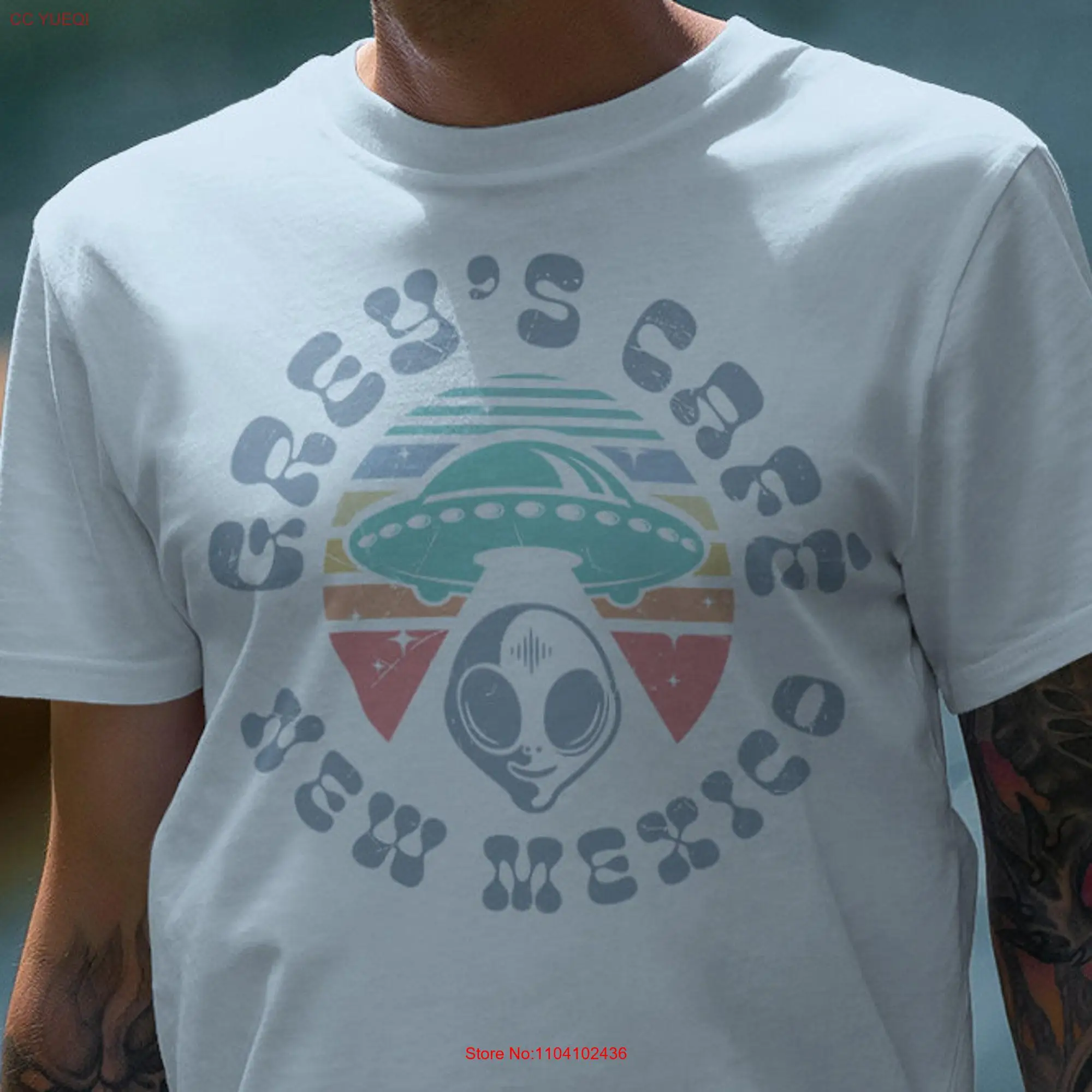 Grey's Cafe Retro T Shirt Alien UFO tee Old School New Mexico Vintage extraterrestrial Classic 1970's logo for tourist