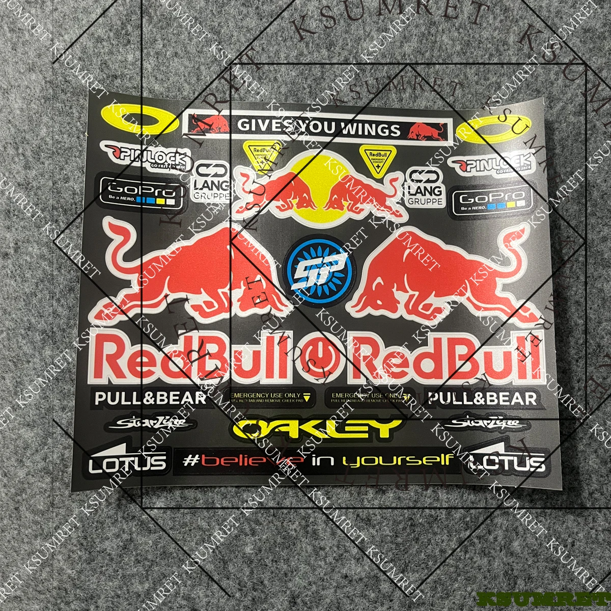 الفينيل ريد بول دراجة نارية ملصق خوذة مائي شعار المحرك مجموعة