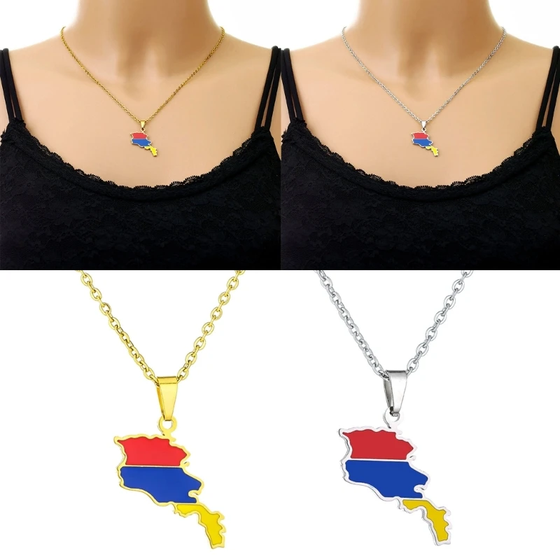 Armenia Necklace Exquisite Craftsmanship Armenia Map Pendant Necklaces