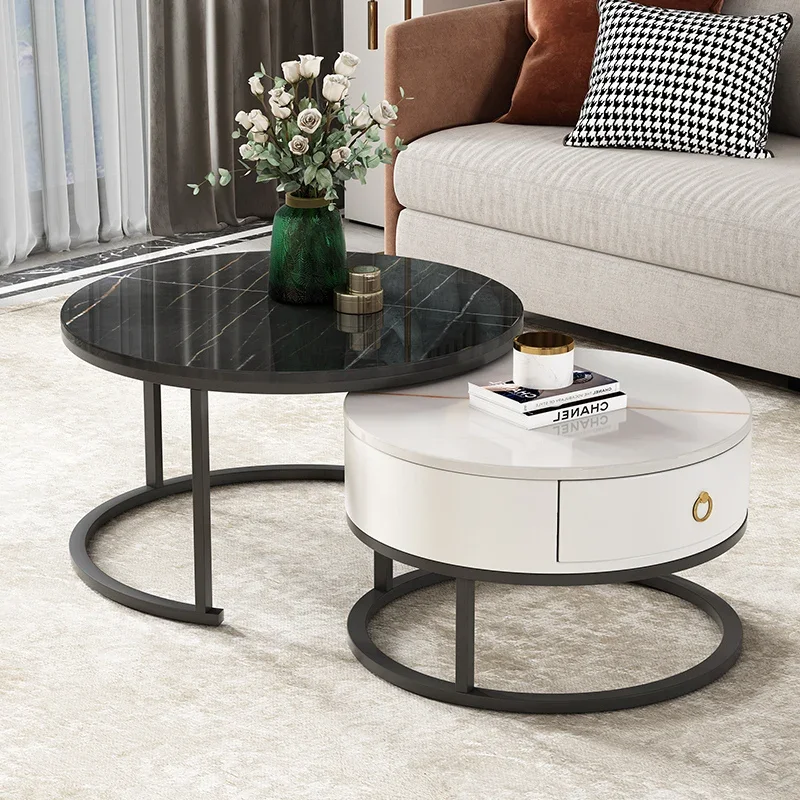 Side Modern Coffee Table Living Room Makeup Round Nordic Marble Coffee Table Tea Center Mesa Plegable