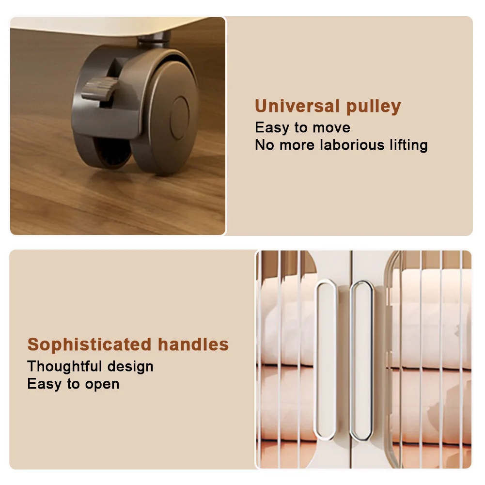 صندوق تخزين قابل للطي مكون من طبقتين مع باب شفاف سهل التجميع لتنظيم الملابس/الكتب ألعاب منظم تخزين منزلي مضاد للانزلاق #5