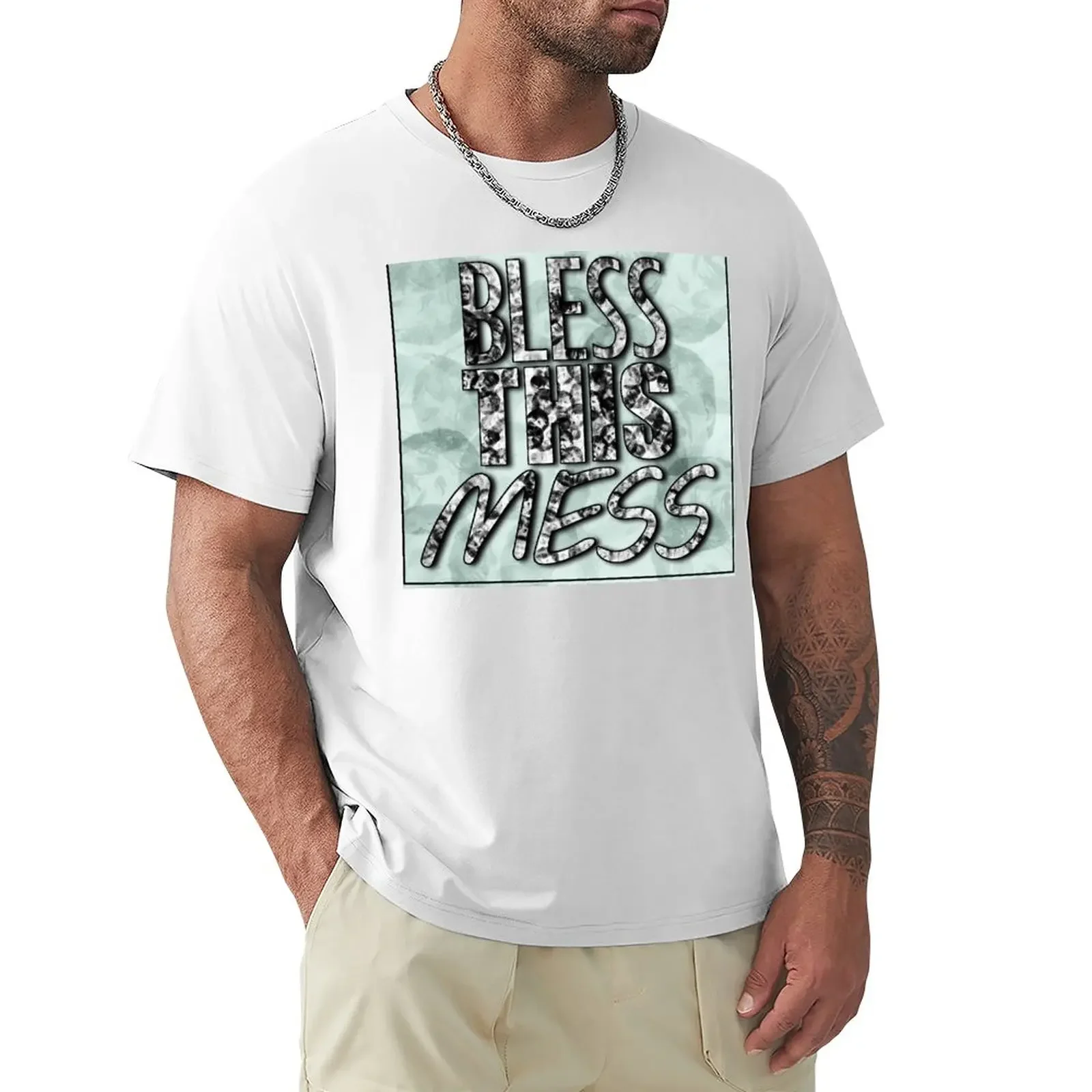 

BLESS THIS (JON) MESS T-Shirt customs design your own Aesthetic clothing heavyweights men clothes