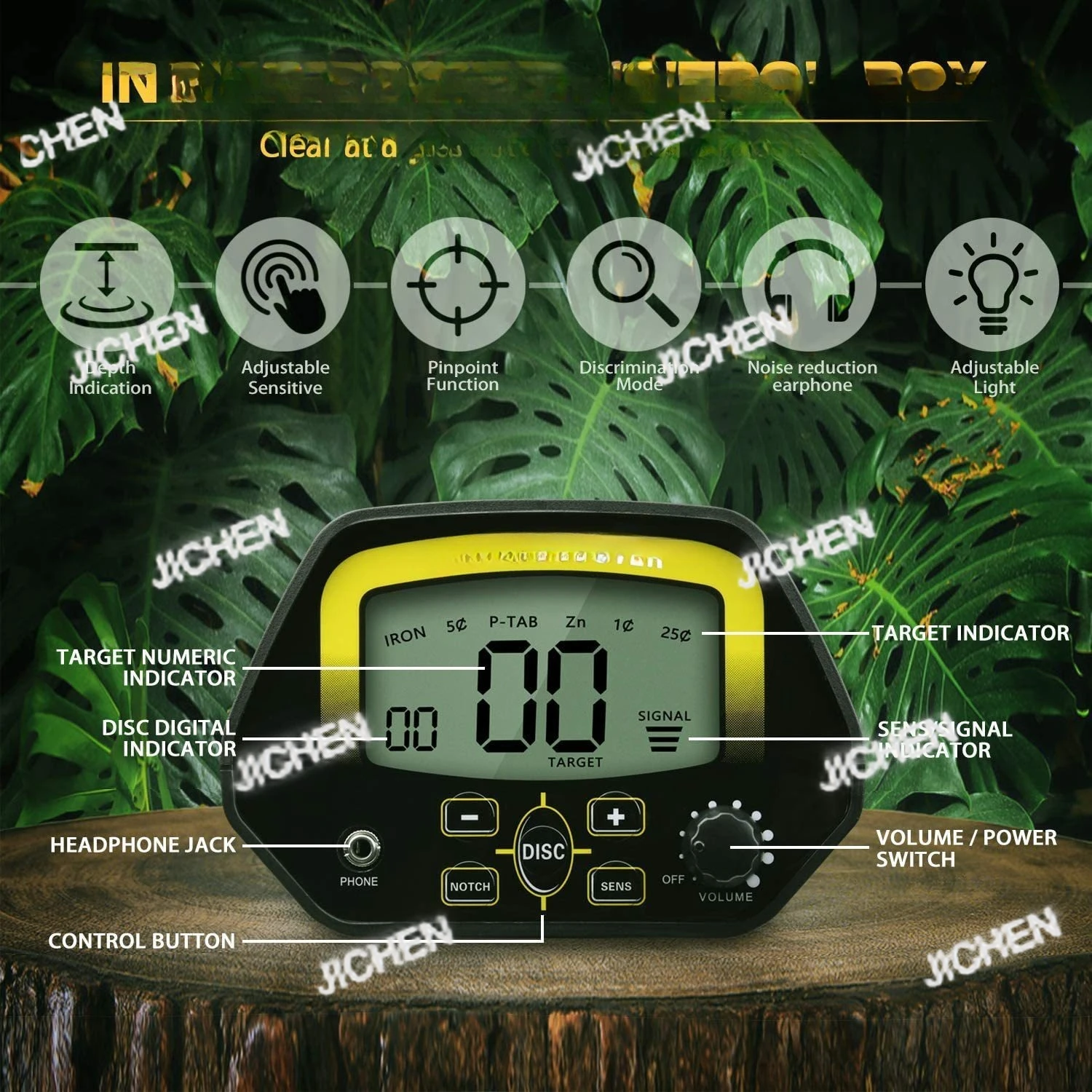 XH MD3030 للكشف عن المعادن تحت الأرض LCD Treasure Hunter Gold