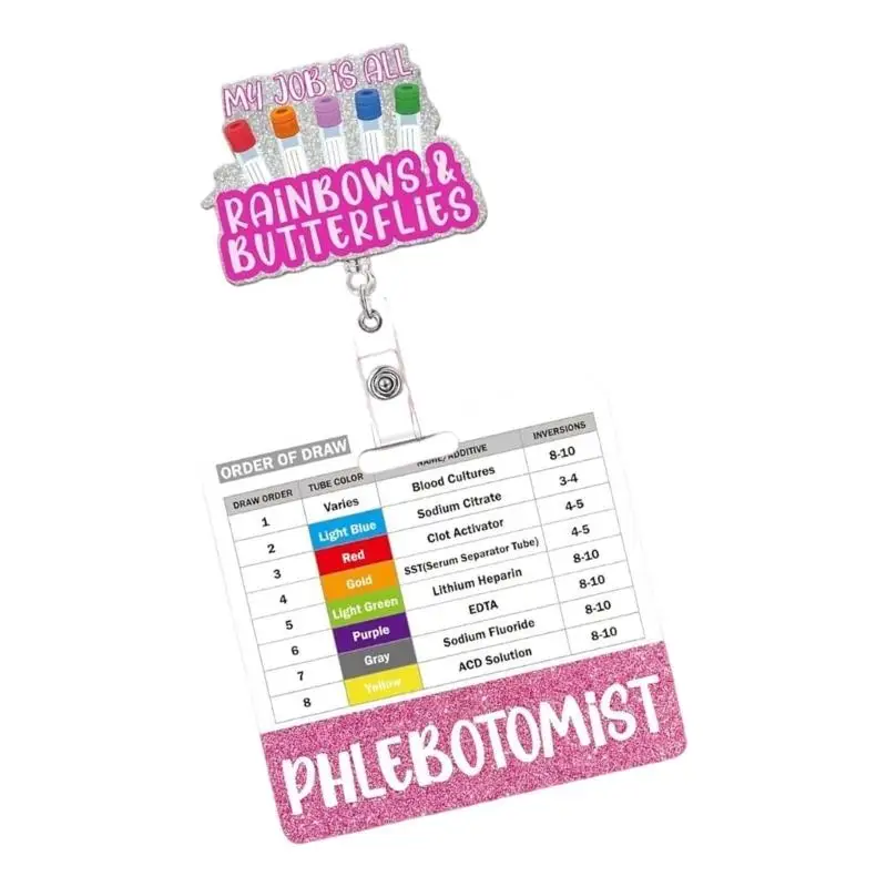 R53C Badge Reels Retractable Nurse Card Clip with Phlebotomy Order Card Display Use