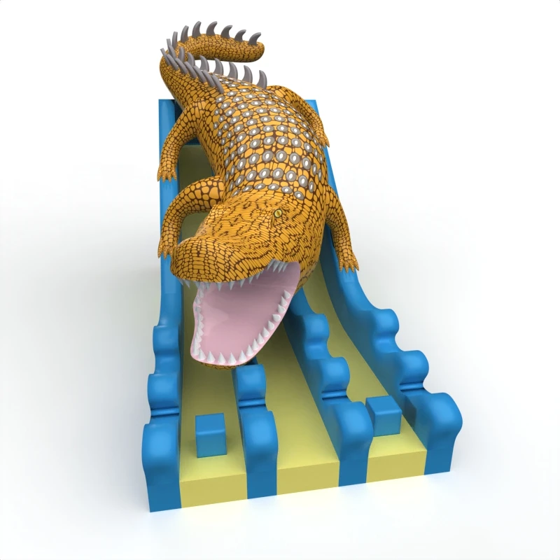 Commercial Crocodile Inflatable Slide Jungle Safari Water Bounce House 0.55mm PVC Kids Outdoor Playground Factory Direct