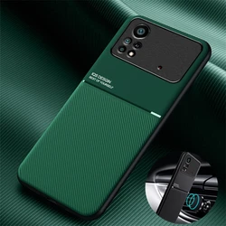 For Xiaomi Poco X4 Pro 5G Case Car Magnetic Stand Leather Phone Case For PocoX4Pro Poko Little X 4 Pro Soft Silicone Back Cover