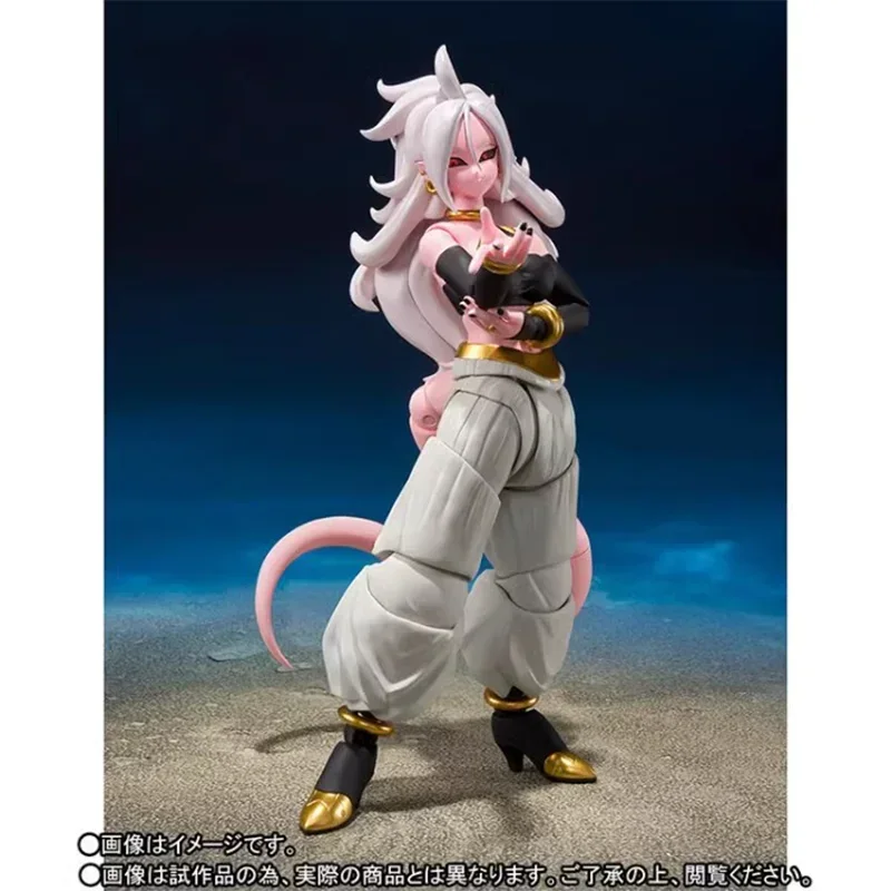 Original Genuine Bandai S.H.Figuarts SHF Dragon Ball Z Android 21 Anime Action Figure Model Toys Gifts Collectible Ornaments