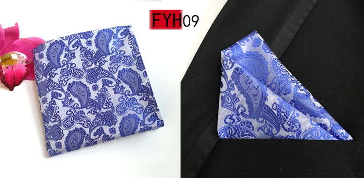 Klassieke Paisley Getextureerde Zakdoeken Voor Man Party Business Office Bruiloft Cadeau Accessoires Roze Gele Zakken Vierkant