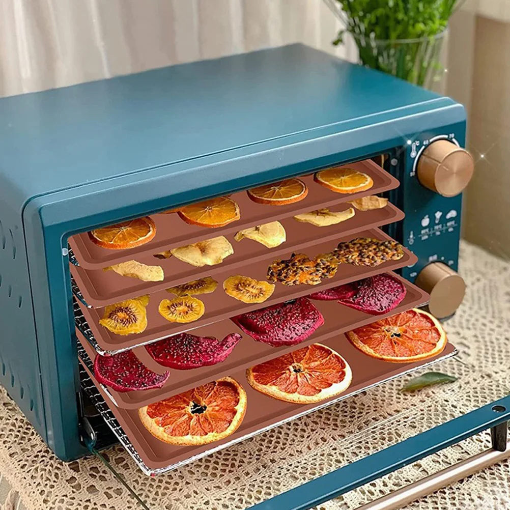 

3 Pcs Silicone Pad Fruit Dehydrator Tray Liner Mats Dryer Biscuit Reusable Baking Silica Gel Food Sheet