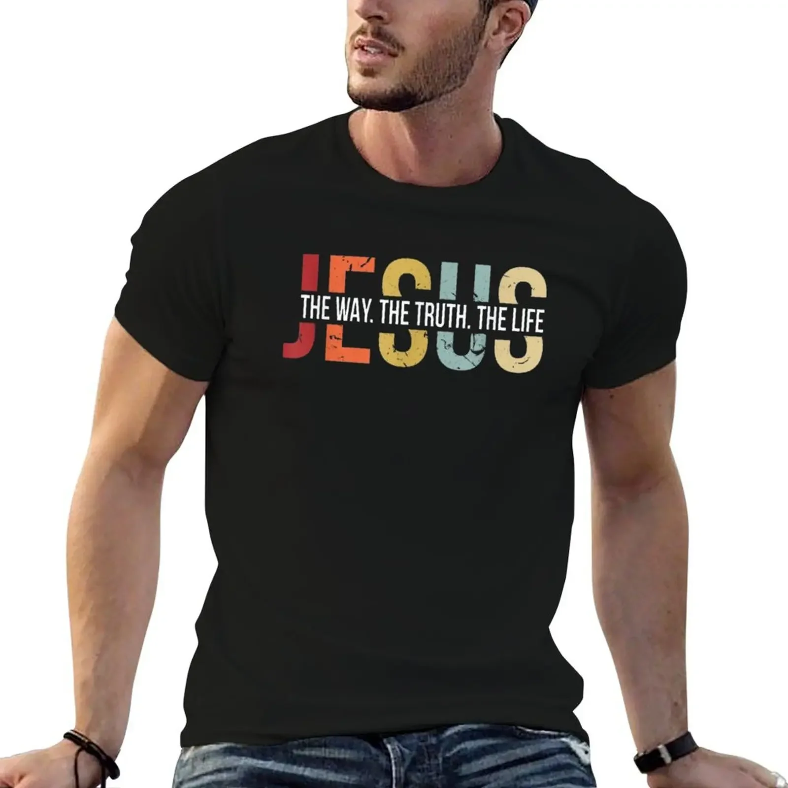 

Jesus The Way Truth Life T-Shirt funny meme t-shirts Man t-shirt graphic t shirts heavyweights funny t shirts for men