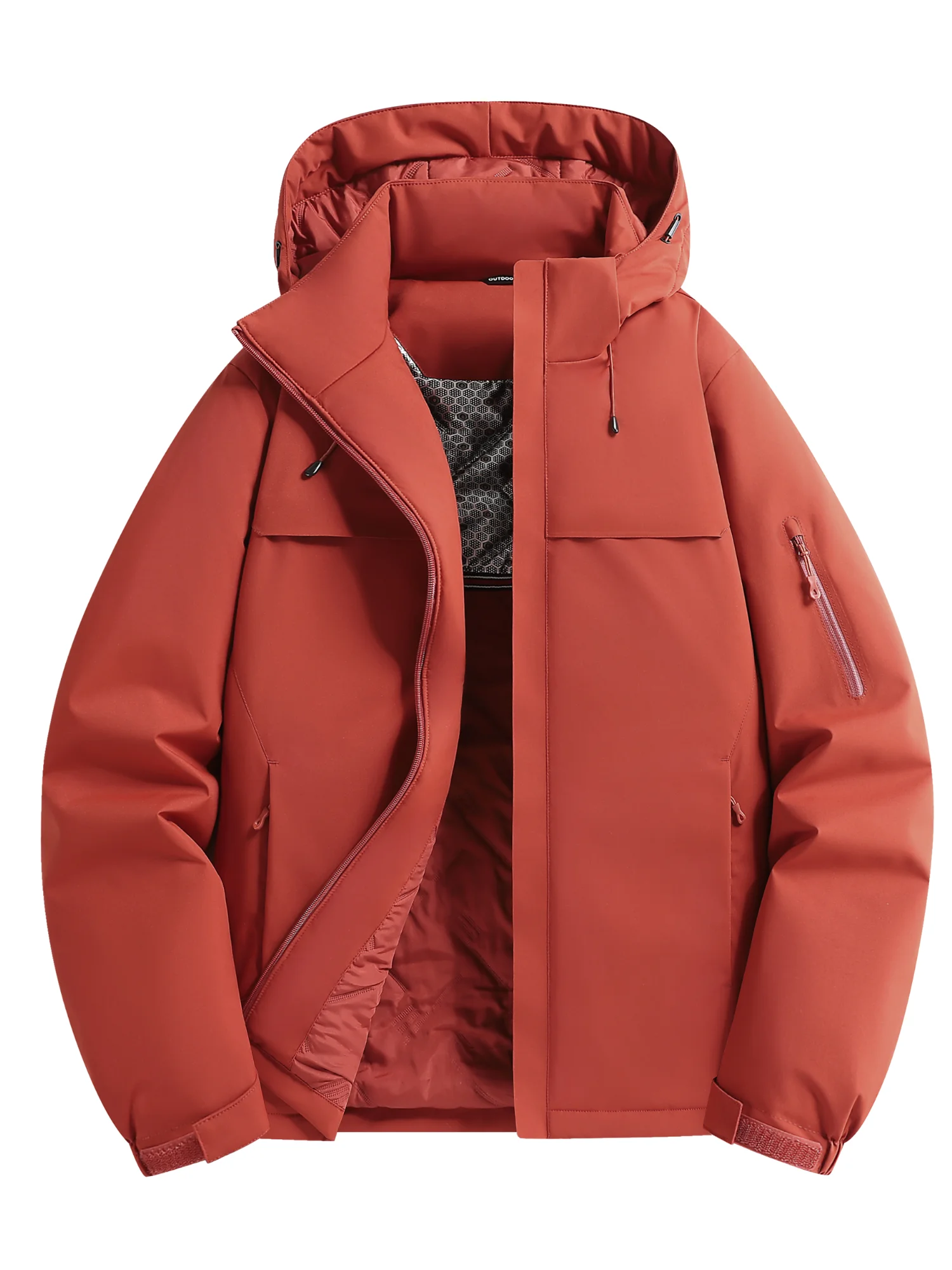 Women's Winter Detachable Hood Jacket with Zippered Pockets, Versatile Windbreaker for Outdoor Sports and Daily Casual Wear