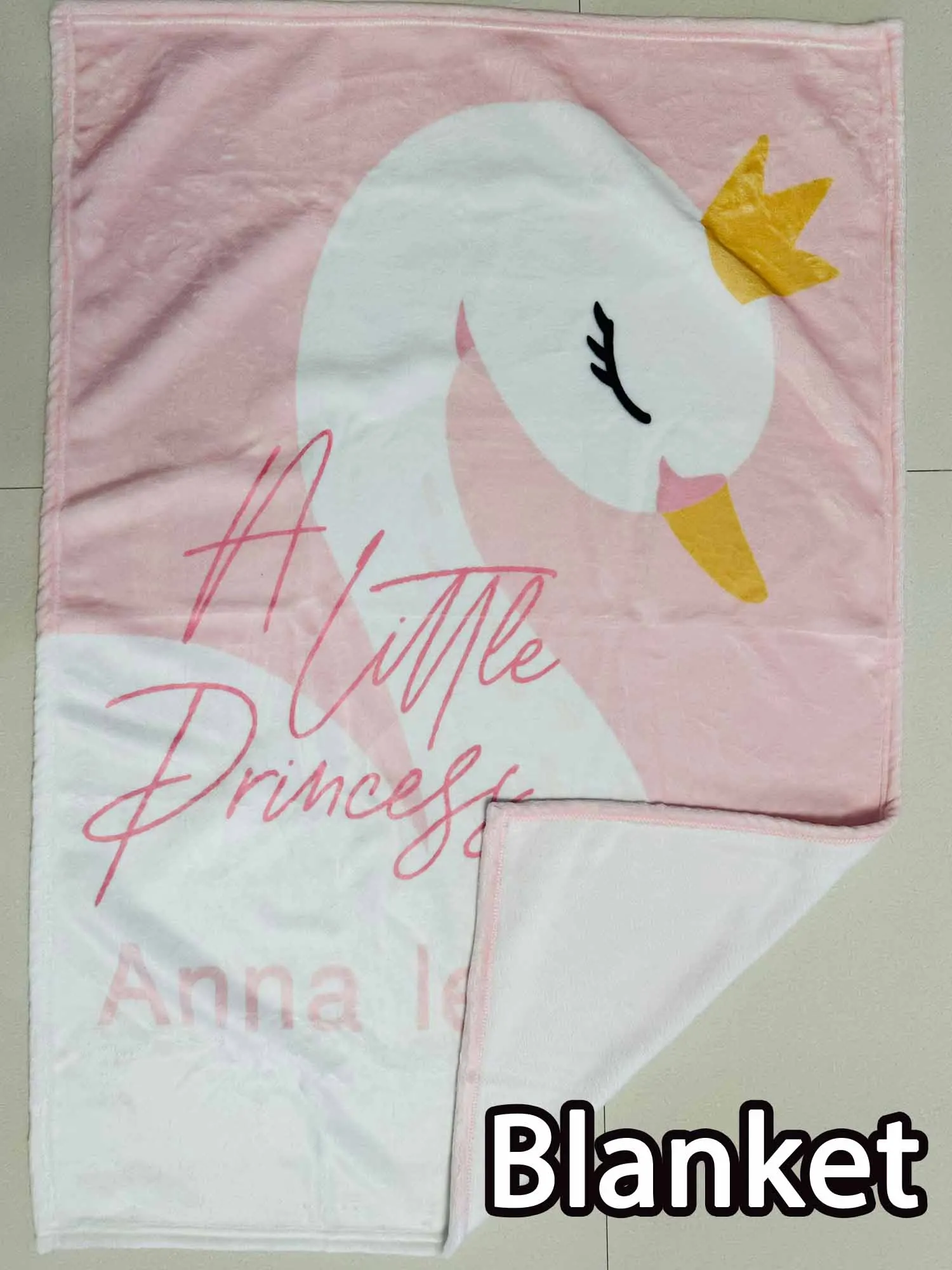 LVYZIHO Pink Cute Swan Crib Sheet Set, Custom Name Baby Girl Crib Bedding Set, Baby Shower Gift Bedding Set