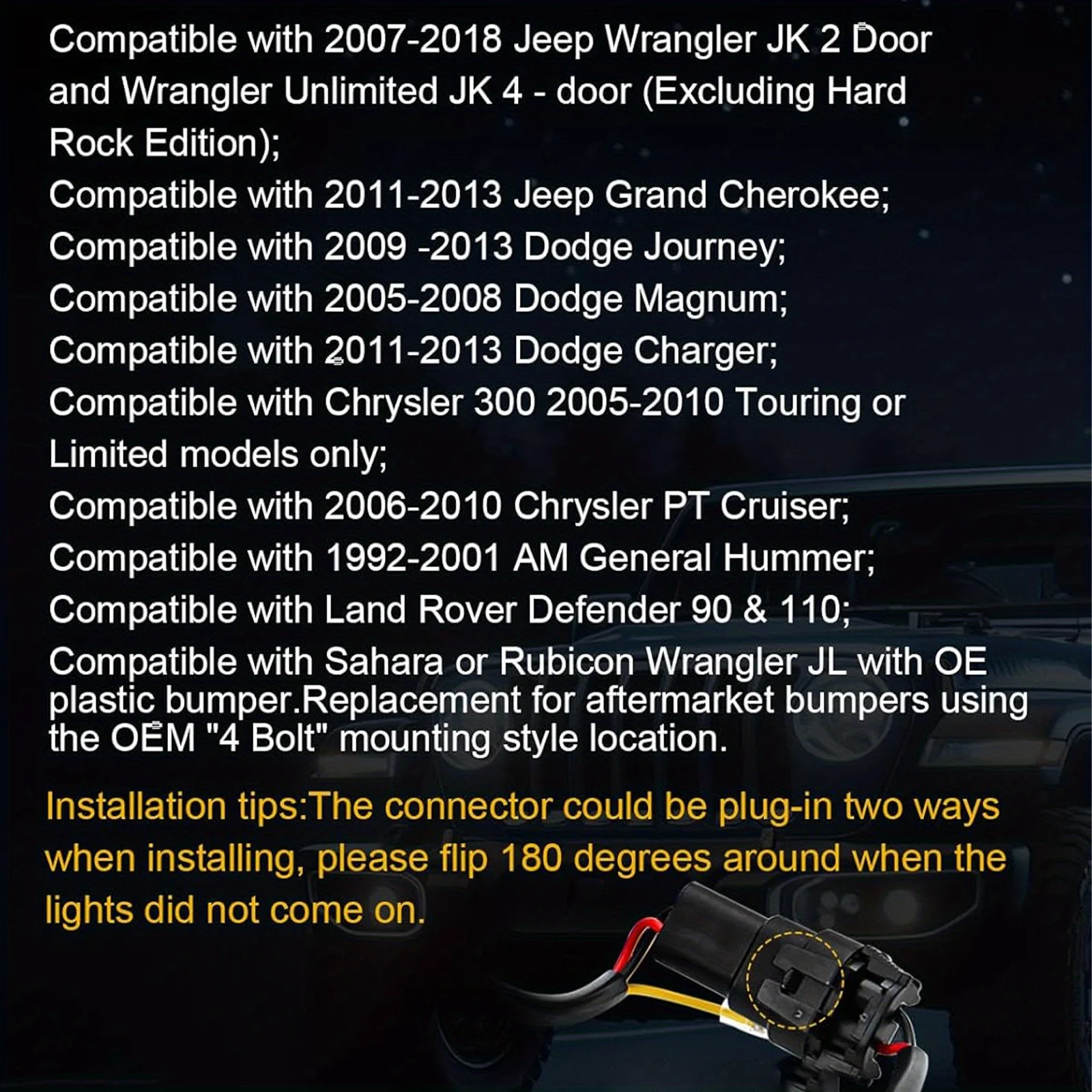 4 Zoll LED-Nebelscheinwerfer mit weißen Angel Eyes Arbeitsleuchte für Jeep Wrangler JK Unlimited JKU 2007-2018 mit weißem Tagfahrlicht und gelbem Blinker – Detail 8