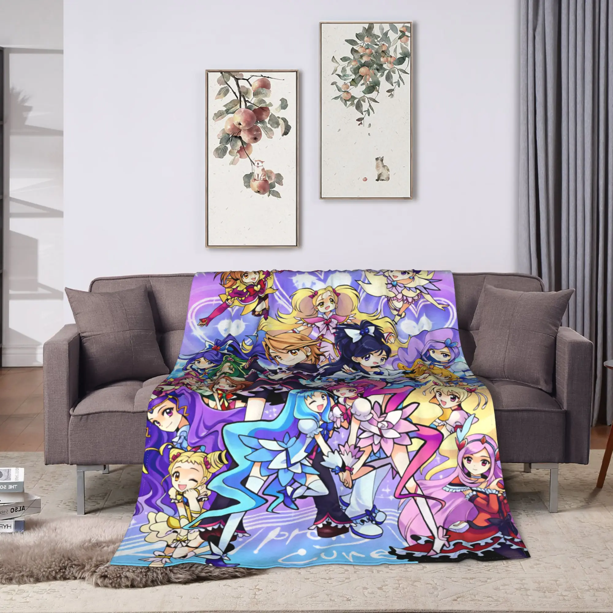 Pretty Cure  Blanket Quality Warm  Bedding Throws Autumn Travel Bedroom Print Bedspread