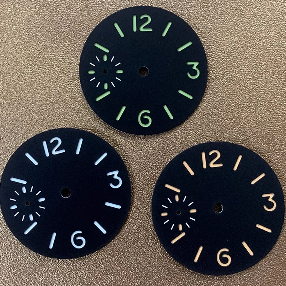 

Watch Dial 36mm Green Luminous Dial for ETA 6497 Movement Modified Part Replacement 3/6/12 Numerals Watch Face for ST3600 Dials