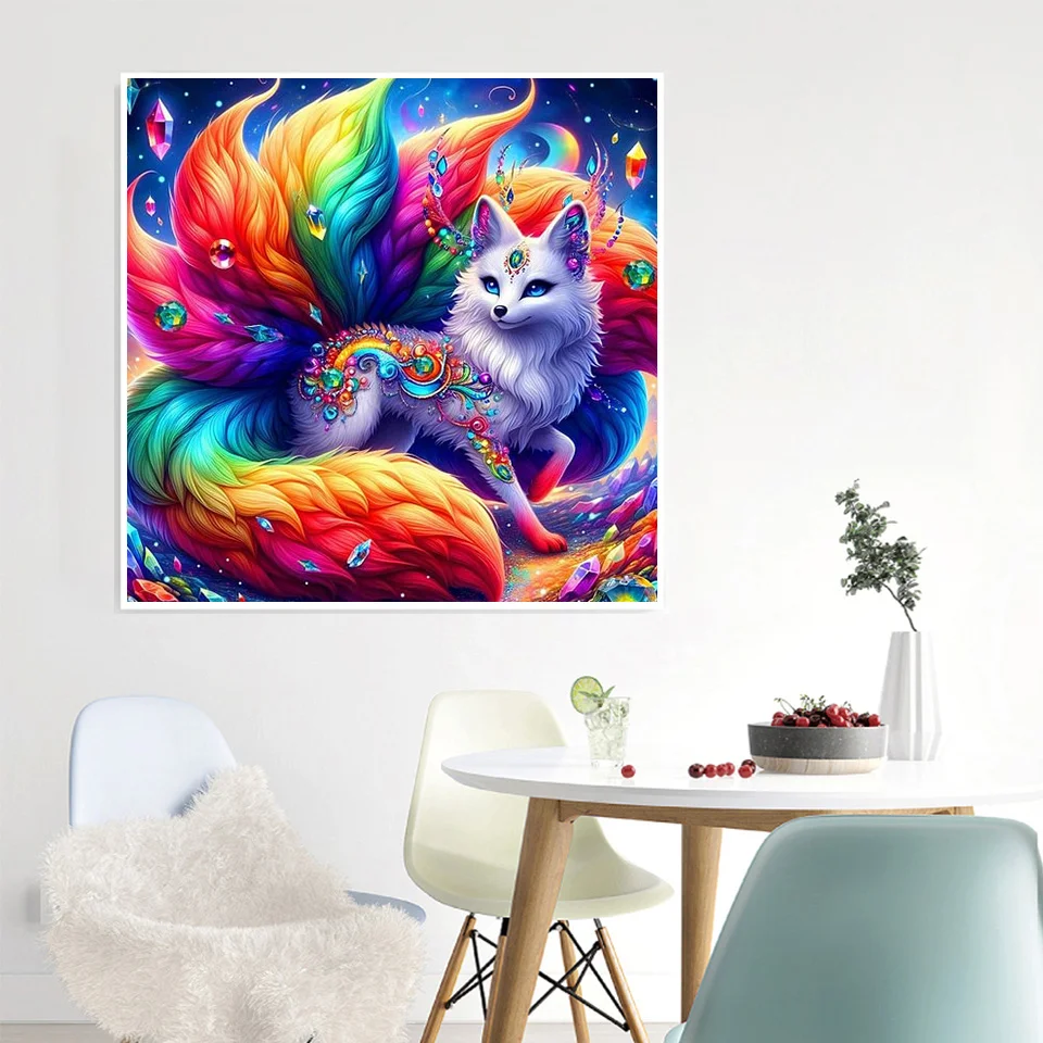 AZQSD Diamond Painting AB Drill Fox Animal Cross Stitch Kits Needlework Handicrafts Embroidery Full Square Round Home Decorative