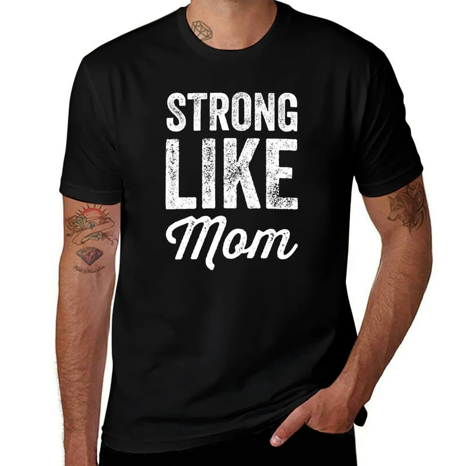 Strong like Mom T-Shirt Stylish Print Short Sleeve Tee T-Shirt