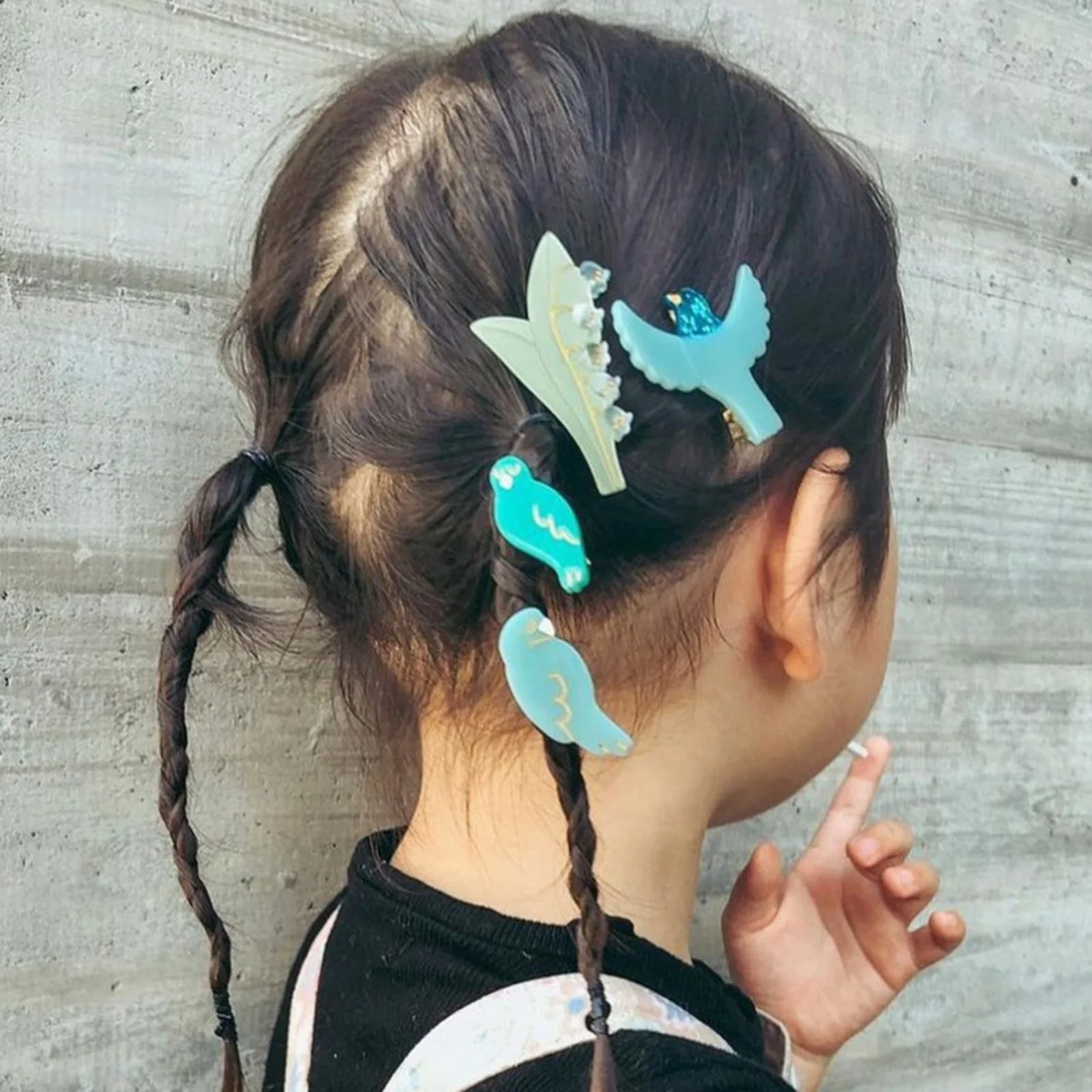 1pc Cute Cartoon Swan Green Duck Parrot Peacock Acrylic Hair Claw Clips for Women Girls Hairclip Barrettes Hairpins Accessories