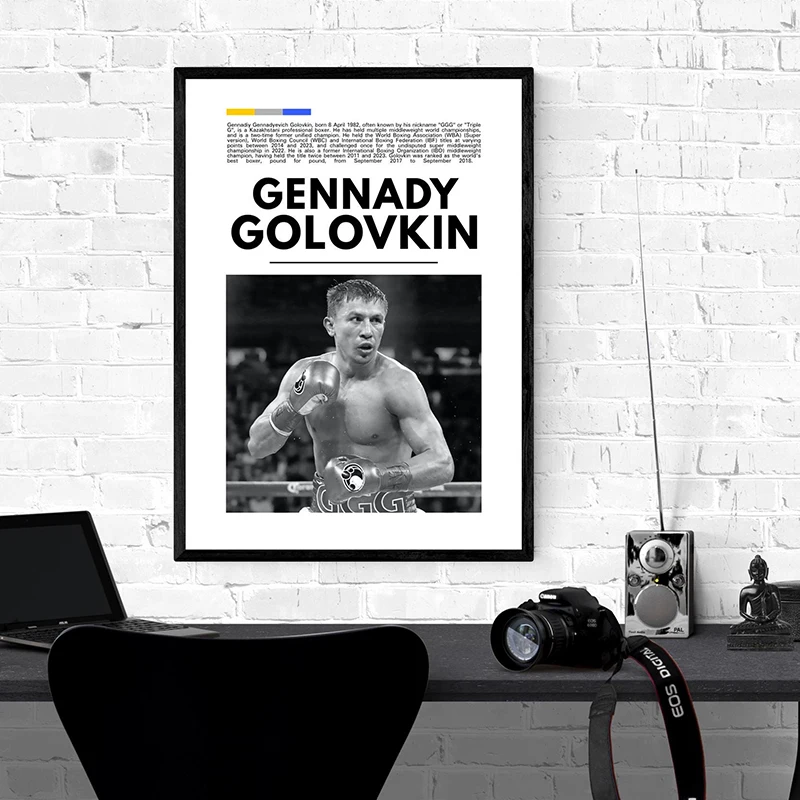 Black and White Boxing Legends Canvas Poster Boxing Inspirational Canvas Print Painting Wall Decor for Gym Bedroom Home Decor