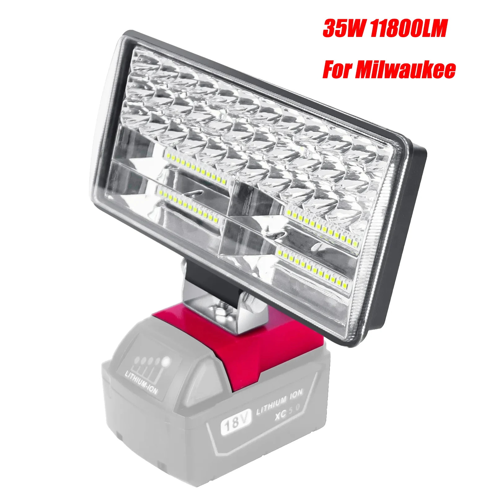 

35W 11800LM LED Work Light for Milwaukee 14.4V-18V Li-ion Battery Rechargeable Outdoor Portable Emergency Flashlight