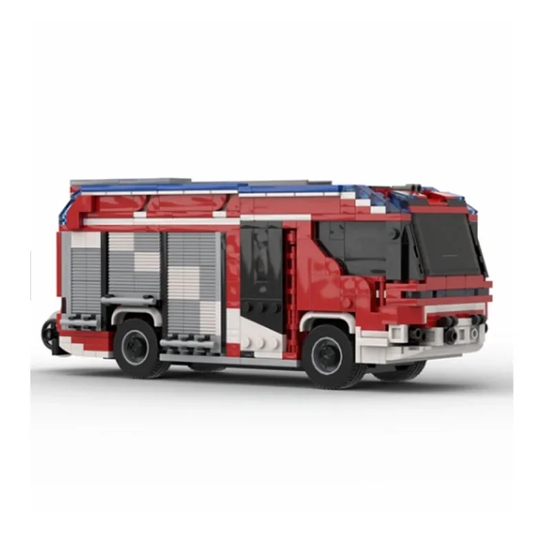 Hybride Brandweerwagenmotor MOC-96322 Brandweerwagen Stad Brand Bouwsteen Speelgoed Model 923 Stuks Diy Verjaardagscadeau Kinderen Kerstcadeau