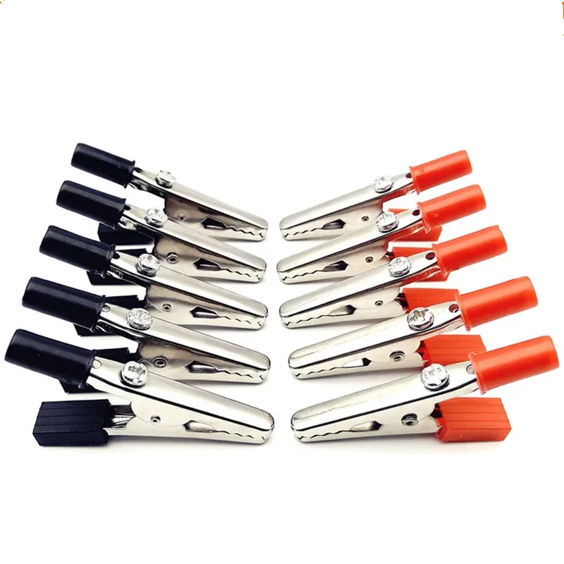 55mm Plastic Handle Alligator clips Crocodile Battery Test Connector Test Probe Metal Clips