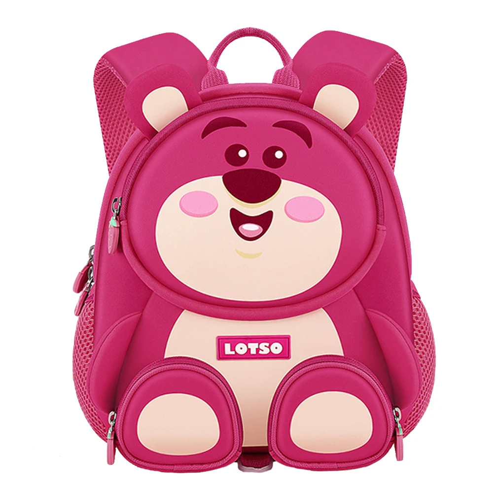 New Kindergarten Baby Backpack With Popular Cute Cartoon Characters Lotso Girl's Favorite Exquisite Available Lightweight Bag