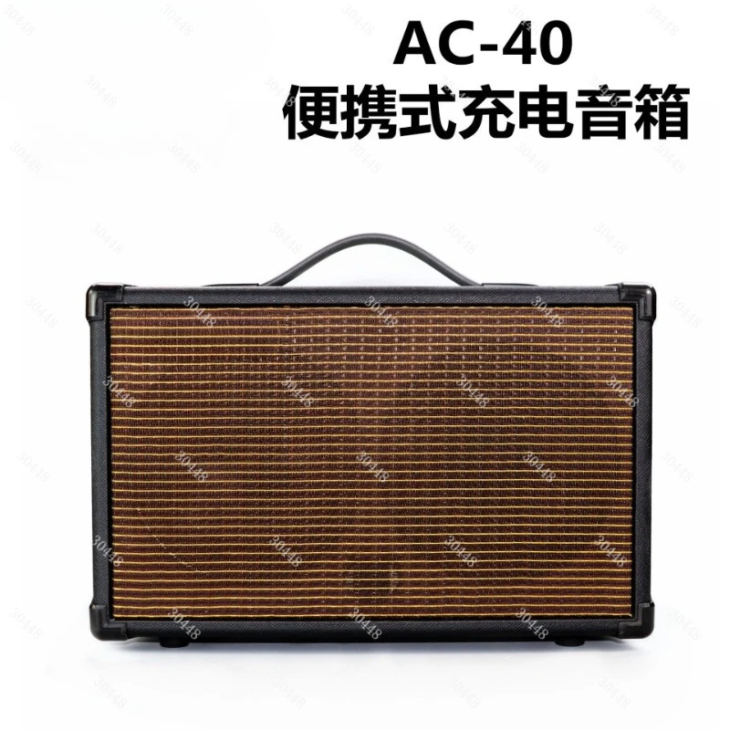 AC40 Guitar Amplifier for Folk Singing and Playing, Acoustic Guitar Sound System, Rechargeable Portable Guitar for Singing